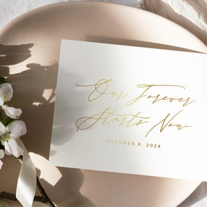 Notre carte de mariage pour l'éternité - cartes de mariage le jour même - carte de mariée et de mariés en aluminium - STELLA