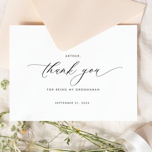 Carte de remerciement pour fête de mariage - Merci d'avoir été mon garçon d'honneur - élégante carte en aluminium - ALISON