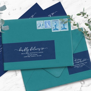 PRINTED wraparound address labels - personalized wedding guest address stickers - AMANDA