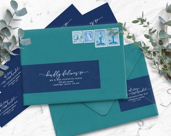 PRINTED wraparound address labels - personalized wedding guest address stickers - AMANDA
