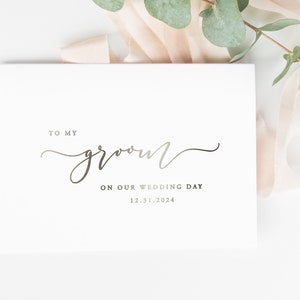 Carte de mariage à mon marié - cartes de mariage le jour même - carte de marié en aluminium métallisé - BECCA
