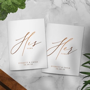Juego de 2 libros de votos matrimoniales: libro de votos personalizado para él y para ella, recuerdo de boda - CAILA