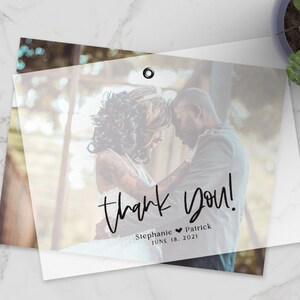 Personalized photo thank you cards - wedding photo cards - custom layered picture card - STEPHANIE