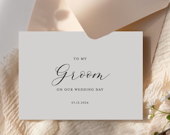 To my groom on our wedding day card - personalized on-the-day wedding cards - foil groom card - ELENA