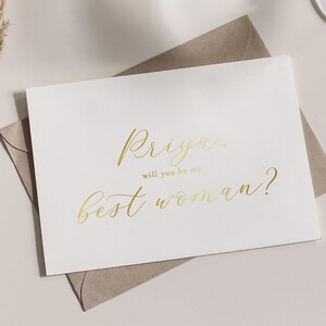 Carte de vœux personnalisée pour la meilleure femme - cartes de vœux pour une fête de mariage en aluminium - carte seras-tu ma meilleure femme - LENNOX