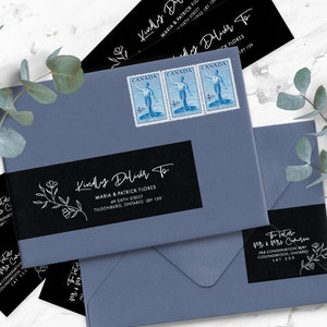 PRINTED wraparound address labels - personalized wedding guest address stickers - IRINA