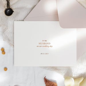 À mon mari le jour de notre mariage - souvenir de mariage en aluminium - carte personnalisée pour un mariage minimaliste - SIENNA