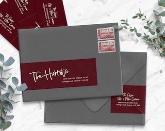Wrap around mailing labels wedding