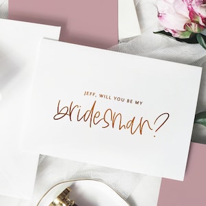 Carte Serez-vous mon homme d&#39;honneur - cartes de proposition de fête de mariage - carte de proposition d&#39;homme d&#39;honneur en aluminium - HALEY