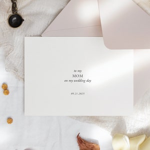 À ma mère le jour de mon mariage - carte de mariage minimaliste - carte personnalisée - SIENNA