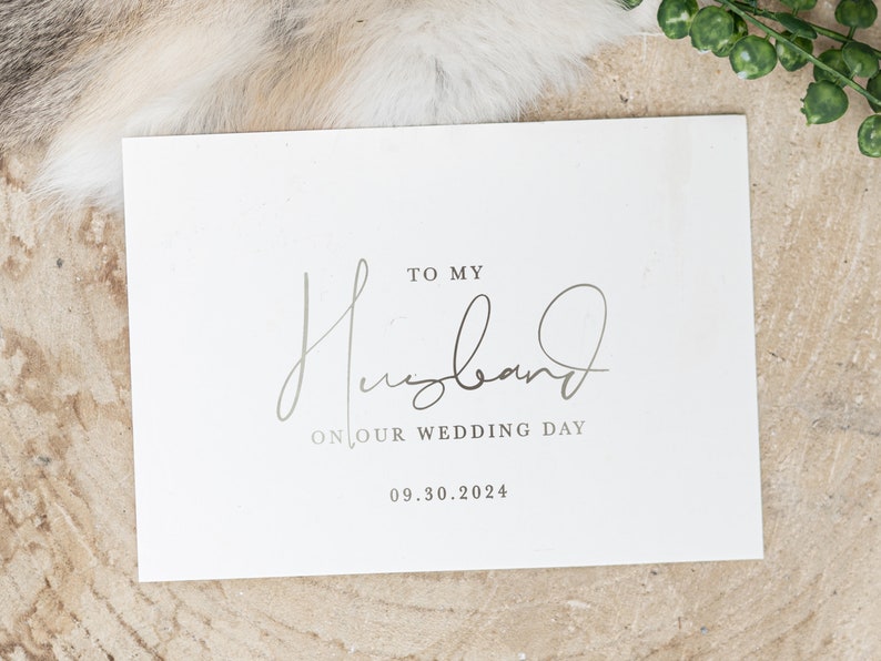 To my husband on our wedding day card on-the-day wedding cards foil groom card ANNIE image 1