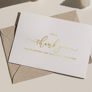Merci d'avoir organisé notre belle carte de mariage - carte de remerciement du vendeur de produits de mariage - carte de remerciement de l'organisateur de mariage en aluminium - JULIA