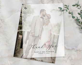 Personalized photo thank you cards - wedding photo cards - custom layered vellum picture card - MIKAYLA