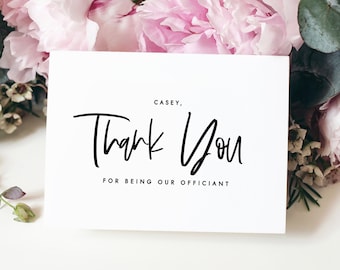 Thank you for being our officiant card - wedding thank you cards - foil officiant thanks card - CASEY
