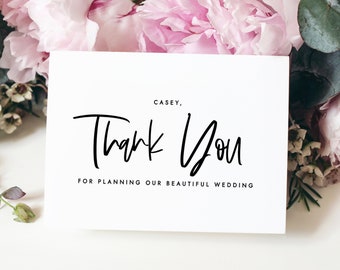 Thank you for planning our beautiful wedding card - wedding vendor thank you card - foil wedding planner thank you card - CASEY