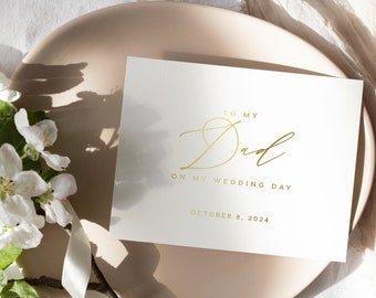 À mon père pour le jour de mon mariage - cartes de mariage le jour même - carte de père de la mariée en aluminium - STELLA