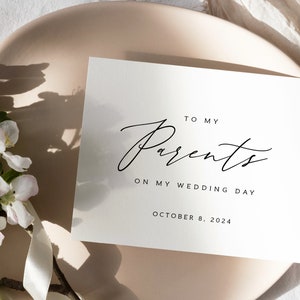 To my parents on my wedding day card - on-the-day wedding cards - foil parents, mother, father card - STELLA