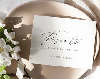 To my parents on my wedding day card - on-the-day wedding cards - foil parents, mother, father card - STELLA