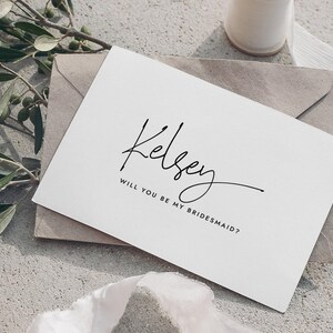 Carte de proposition de demoiselle d&#39;honneur personnalisée - cartes de proposition de fête de mariage en aluminium - carte seras-tu ma demoiselle d&#39;honneur - KELSEY