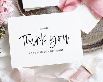 Thank you for being our officiant card - personalized wedding thank you cards - foil officiant thanks card - DANNI