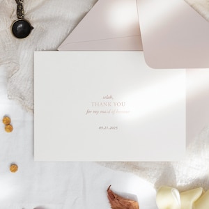 Carte de remerciement pour fête de mariage - merci d'avoir été ma demoiselle d'honneur - carte minimaliste - SELAH