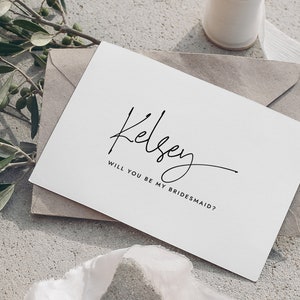 Carte de proposition de demoiselle d'honneur personnalisée - cartes de proposition de fête de mariage en aluminium - carte seras-tu ma demoiselle d'honneur - KELSEY