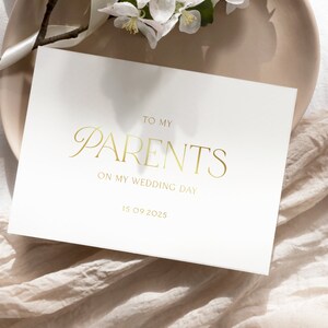 To my parents on my wedding day - foil wedding keepsake - personalized card for wedding – CHANTELLE