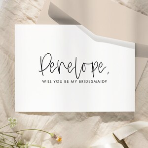 Carte personnalisée de préposé à une fête de mariage - cartes de proposition de demoiselle d&#39;honneur en aluminium - carte seras-tu ma demoiselle d&#39;honneur - PENELOPE