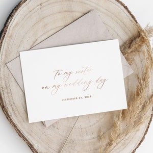 Für meine Schwester an meinem Hochzeitstag - elegante Hochzeitskarte aus Folie - personalisierte Karte - TAYLOR