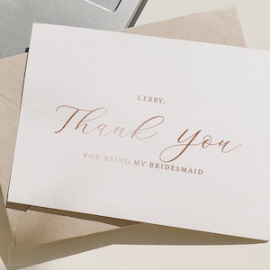 Merci d'avoir été ma carte de demoiselle d'honneur - cartes de remerciement de fête de mariage - carte de remerciement de demoiselle d'honneur en aluminium - KERRY