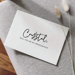 Carte de proposition de demoiselle d&#39;honneur personnalisée - cartes de proposition de fête de mariage en aluminium - carte seras-tu ma demoiselle d&#39;honneur - CHRISTINA