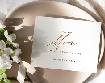 To my mom on my wedding day card - on-the-day wedding cards - foil mother-of-the-bride card - STELLA