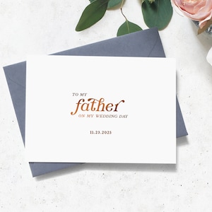 Personalized foil card - funky greeting card - to my father on my wedding day – LORA