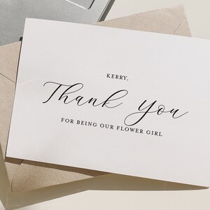 Carte de remerciement pour demoiselle d'honneur - Merci d'avoir été ma demoiselle d'honneur - carte de remerciement pour demoiselle d'honneur - KERRY