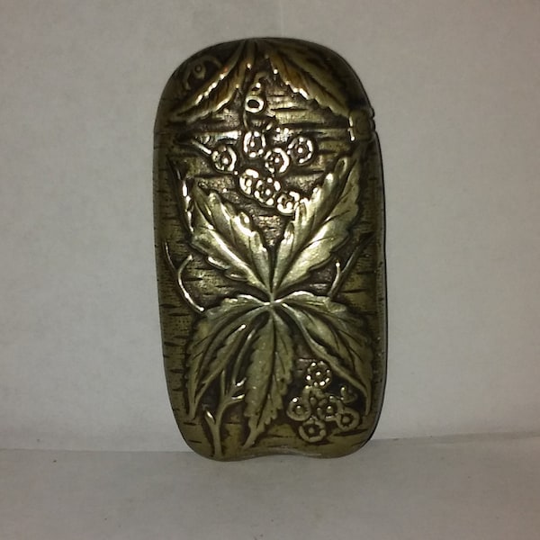 Antique Vesta/Match Safe With Leaf Design, No Markings