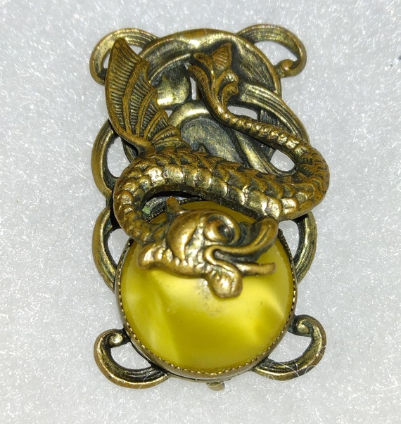 Vintage Unique Dragon with Yellow Peking Glass Bro