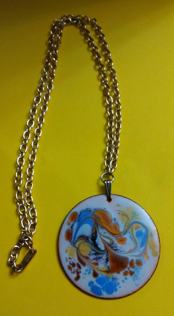 Vintage Hobe Cloisonne/Enamel Pendant Necklace