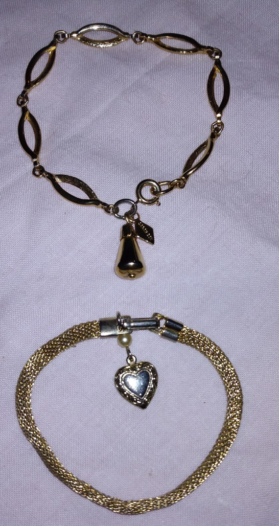 Vintage Pair of Sarah Coventry Bracelets, Gold Ton
