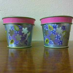 Vintage Partylite Lilac Flower Pots Votive Holders