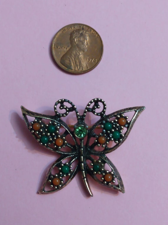 Vintage Signed Sarah Coventry Butterfly Brooch