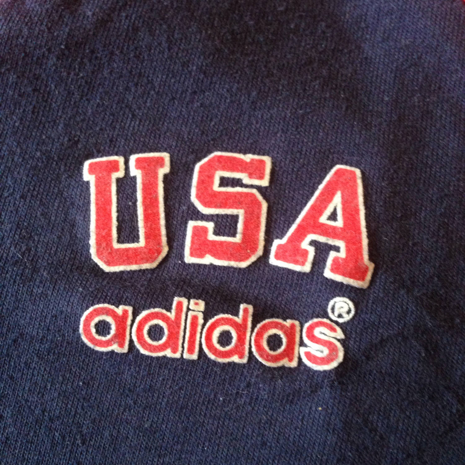 Team USA Adidas V-neck Ringer Vintage 80's Red and - Etsy