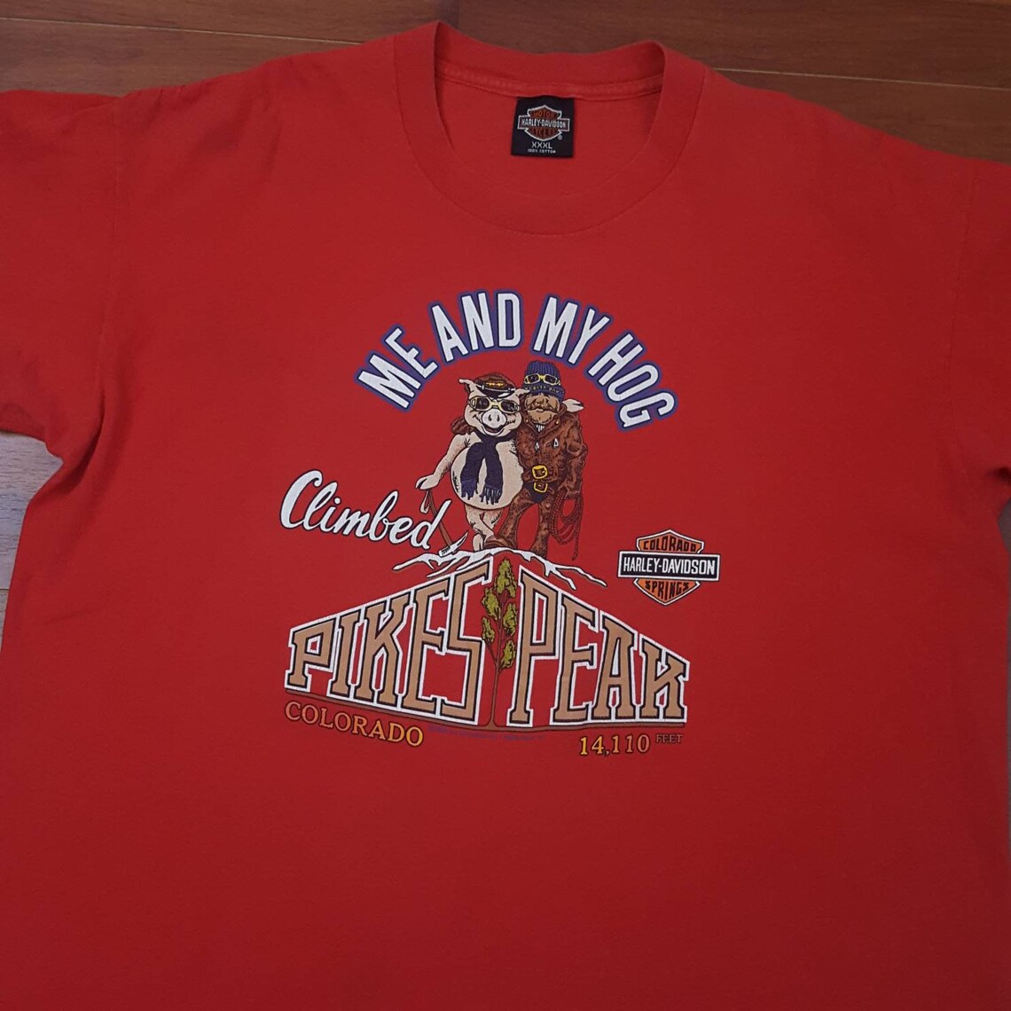 80's Pikes Peak Red Harley Davidson T-Shirt Fits Like | Etsy