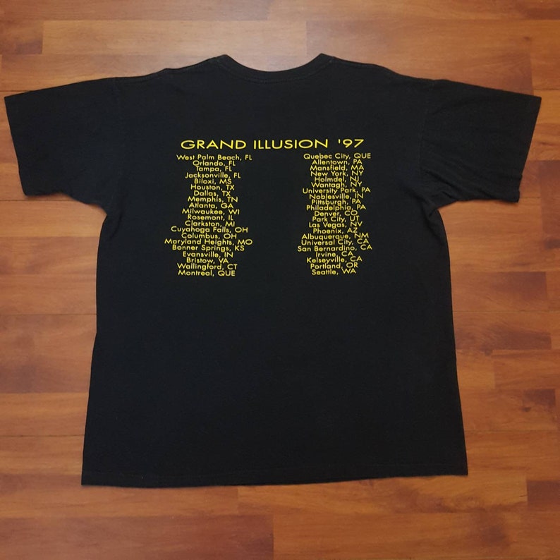 Black Fits Like XL Band Tee Vintage Styx Shirt Vintage Tour Shirt Concert Shirt 1997 Styx Grand Illusion Tour Shirt