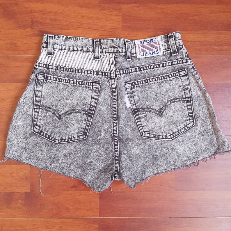 80's Levi's 561 Shorts Acid Wash Patchwork Levi's Shorts Fit Like 29W Vintage Levi's Cut Off Shorts Black Levi's Shorts Big Tab image 1