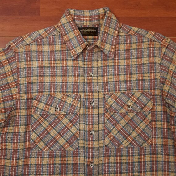 1970's Eddie Bauer Flannel Shirt - Fits Like a Medium… - Gem