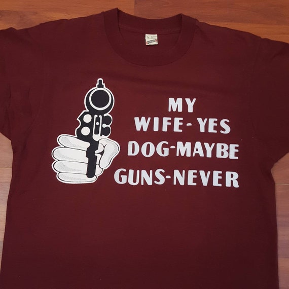 80's 2nd Amendment Shirt - Maroon - Fits Like a L… - image 2