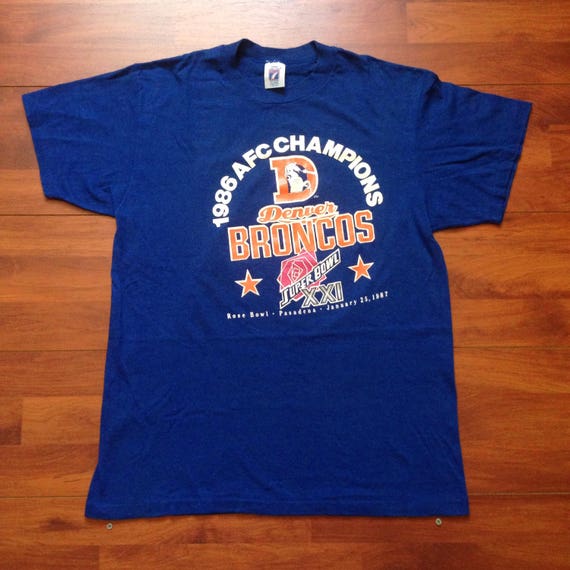 1986 Denver Broncos AFC Champs Tee - Vintage Larg… - image 1