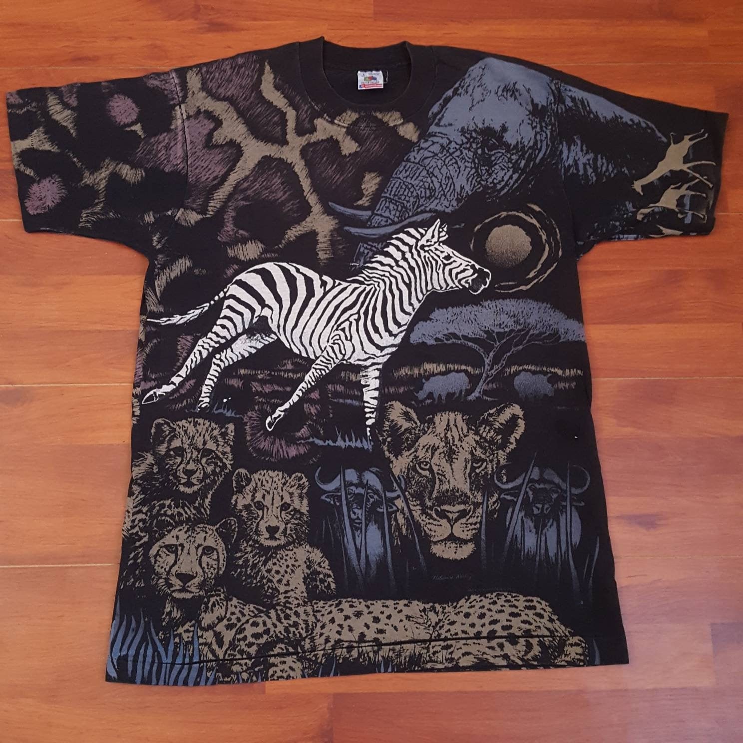 Vtg 90s Harlequin NG Monarch Butterfly Print Long Sleeve USA