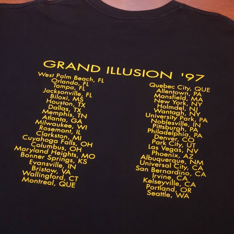 Black Fits Like XL Band Tee Vintage Styx Shirt Vintage Tour Shirt Concert Shirt 1997 Styx Grand Illusion Tour Shirt