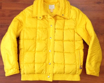 80's Yellow Roffe Down Ski Jacket - 'Blind Faith' - Made in USA - Size 10